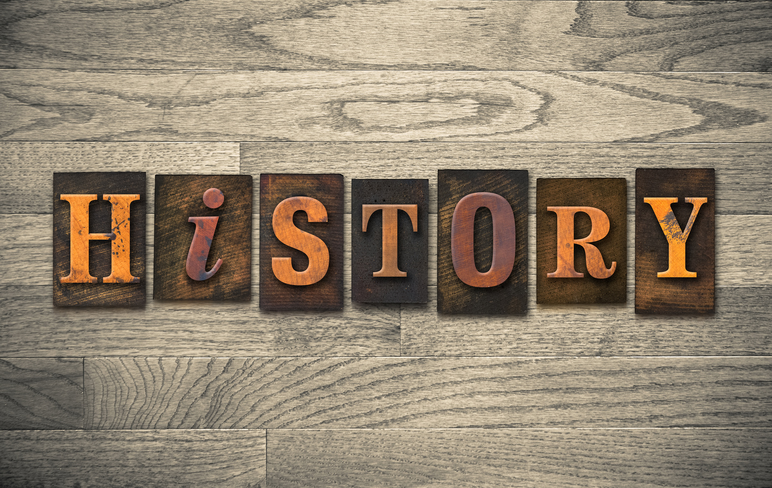 History Wooden Letterpress Concept
