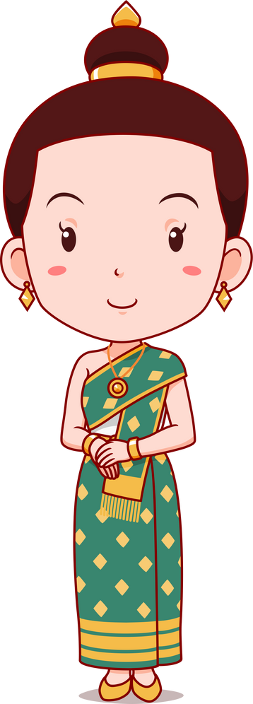 Girl in Traditional Laos Costume