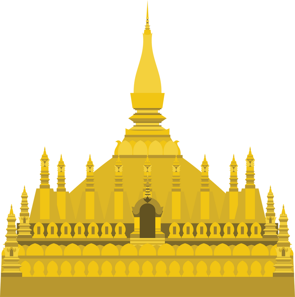 Pha That Luang Vientiane in Laos Illustration