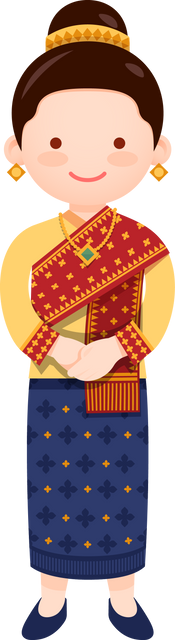 Girl in laos national costume